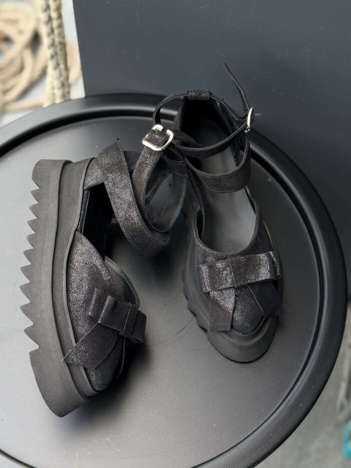 Pantofi damă piele naturală Valera velur lucios - imagine 4