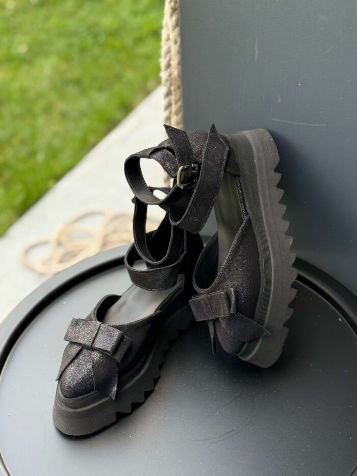 Pantofi damă piele naturală Valera velur lucios - imagine 2